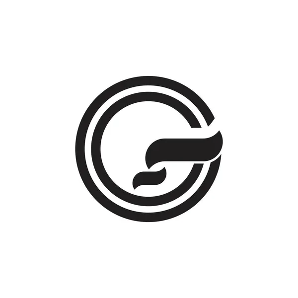 Buchstabe g Kurven Streifen Logo Vektor — Stockvektor