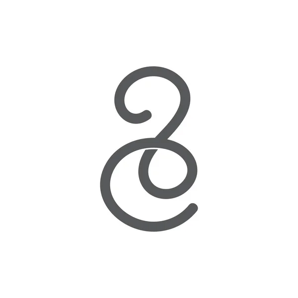 Letra 2c fita curvas loop logotipo vetor — Vetor de Stock
