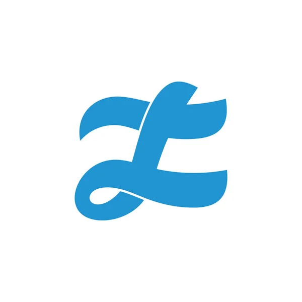Абстрактна літера l синій хвилястий дизайн логотип вектор — стоковий вектор