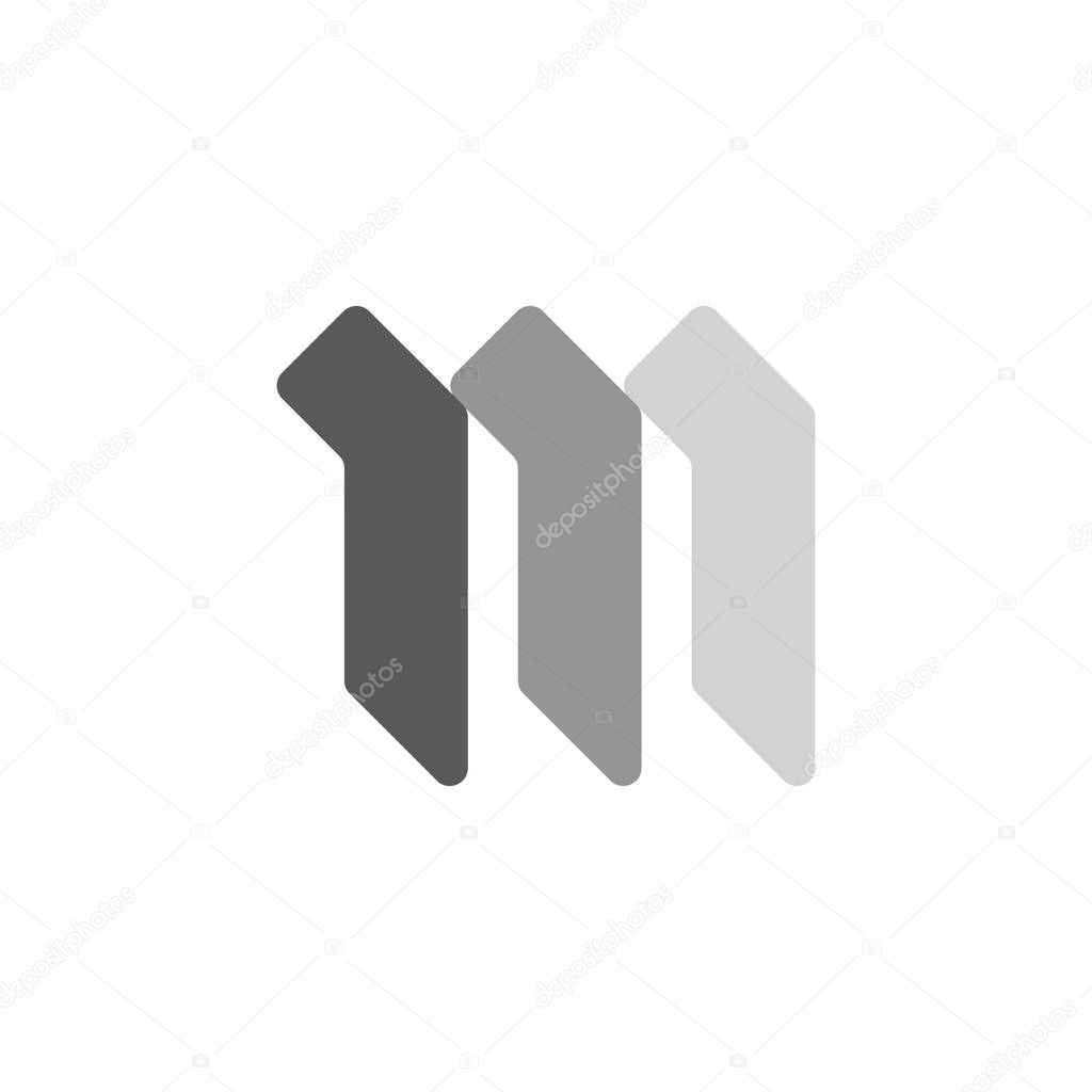 Letter m simple geometric logo vector
