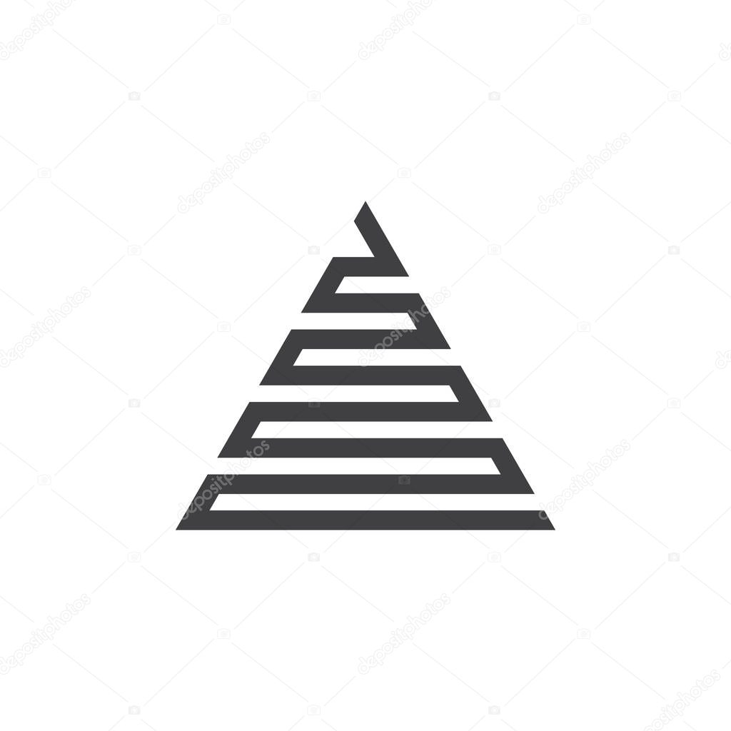 Triangle stripes geometric line logo vector
