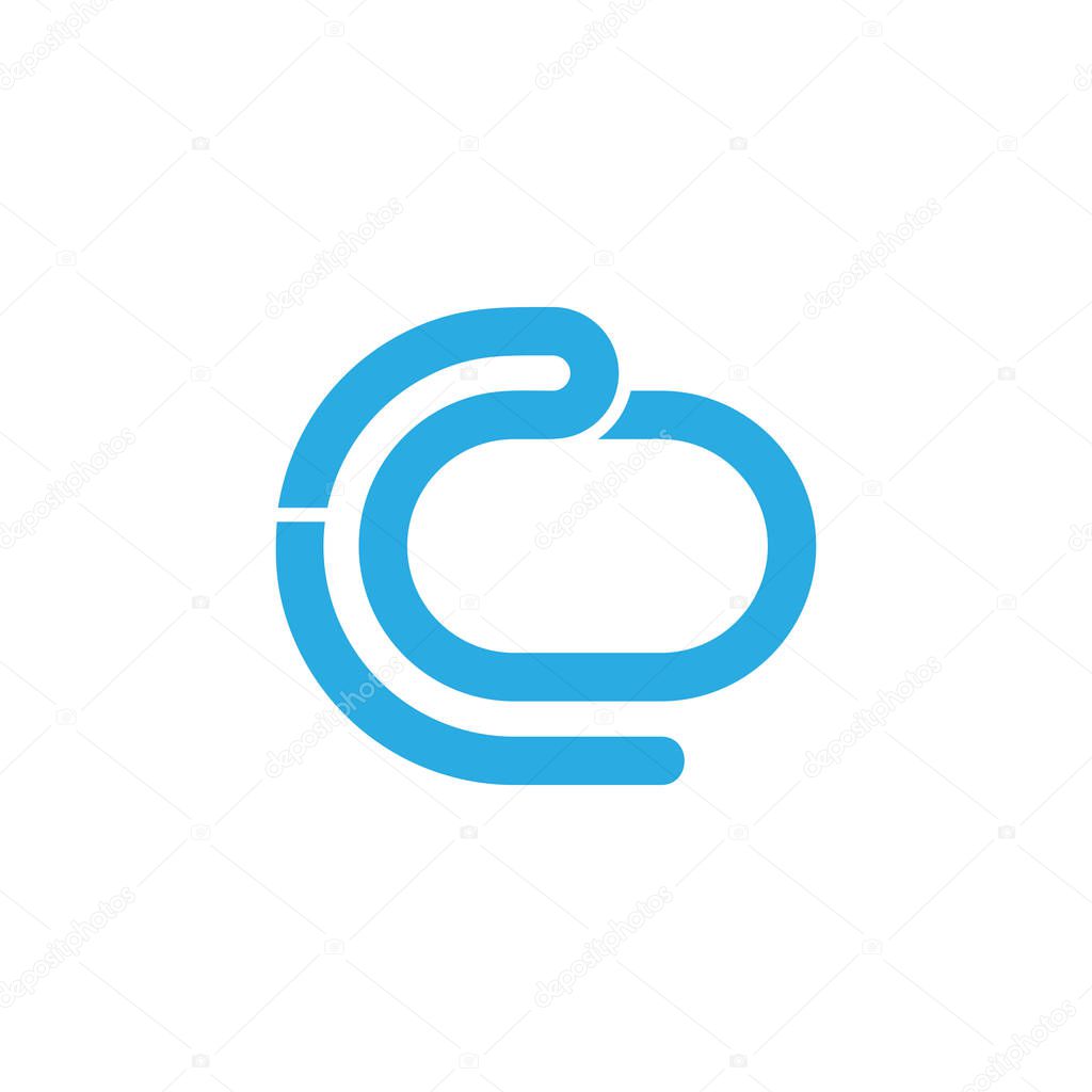 Letter co line geometric logo vector