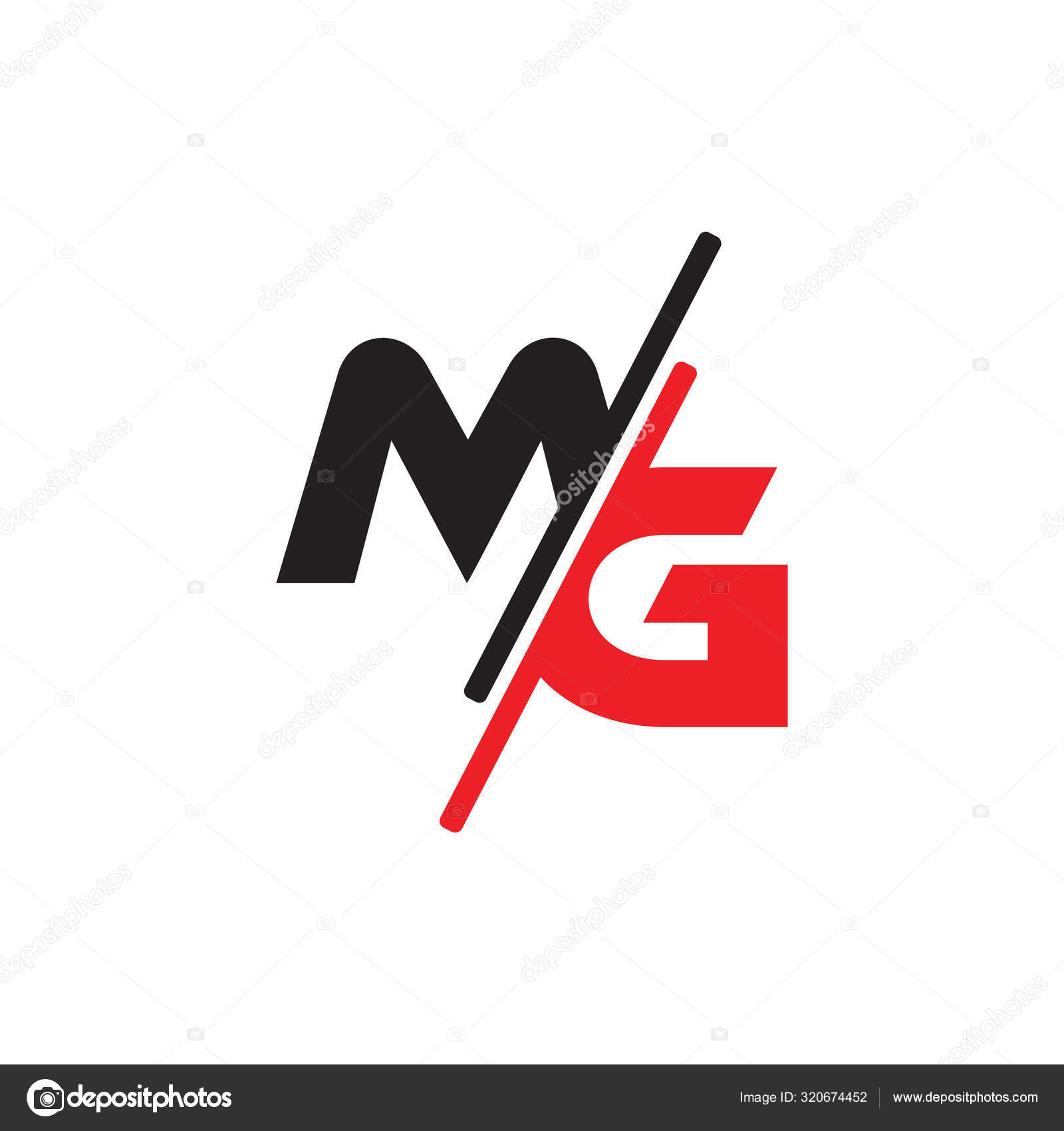 Letter mg slice colorful logo vector Stock Vector by