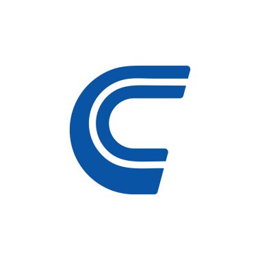 c harfi çizgili geometrik çizgi logo vektörü