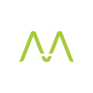 m harfi doğrusal logo vektörünü eğriliyor