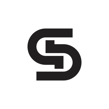 harf sd geometrik bağlı çizgi logo vektörü