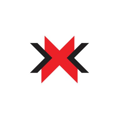 X harfi ok merkezi logo vektörü