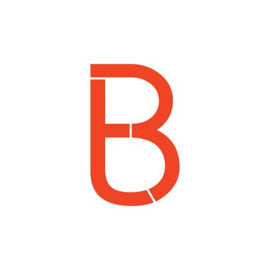 tb harfi basit bağlı geometrik logo vektörü