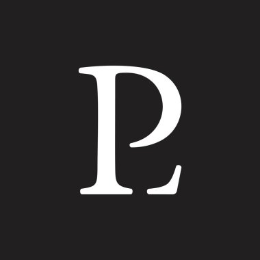 harf pl basit bağlı logo vektörü