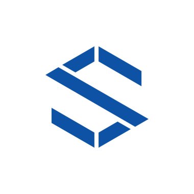 harf s geometrik çizgi logo vektörü