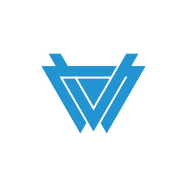 mektup vw üçgen geometrik logo vektör