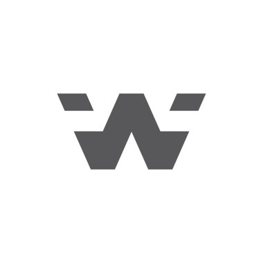 mektup w basit geometrik logo vektör