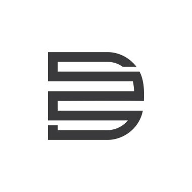 d3 harfi basit geometrik çizgi logo vektörü