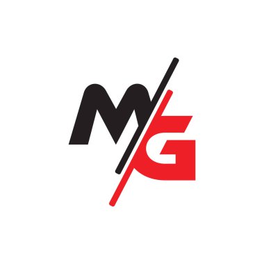 mg harfi dilimli logo vektörü