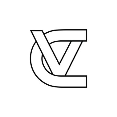 harf cv satır ince bağlı logo vektörü