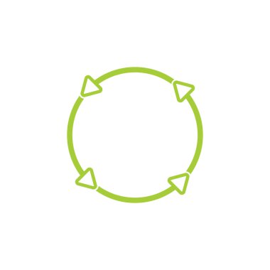 çember yeşil ok ince çizgi çerçeve vektörü