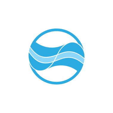 mavi dalgalı çizgili logo vektörü