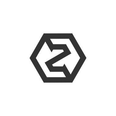 z harfi altıgen logo vektörü