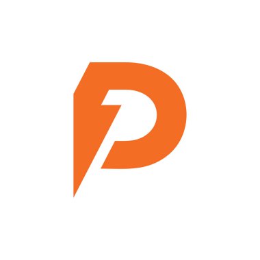 soyut harf d p gök gürültüsü enerji logo vektörü