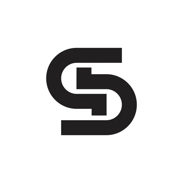 Letra sd geométrica línea vinculada vector de logotipo — Vector de stock