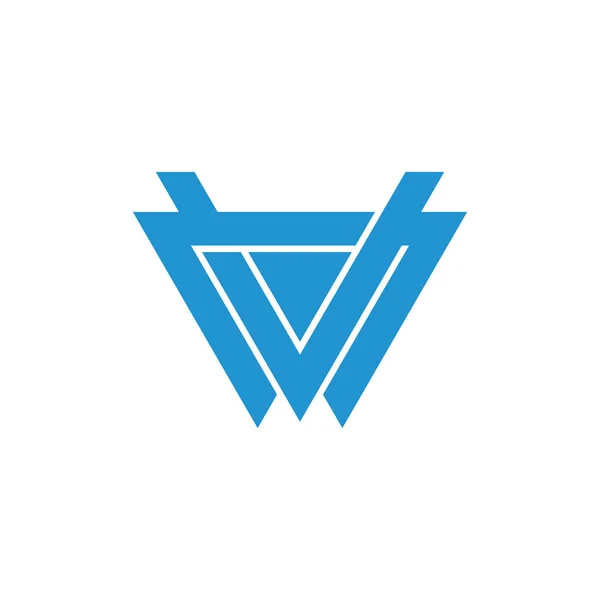 Letter vw triangle geometric logo vector — Stock Vector