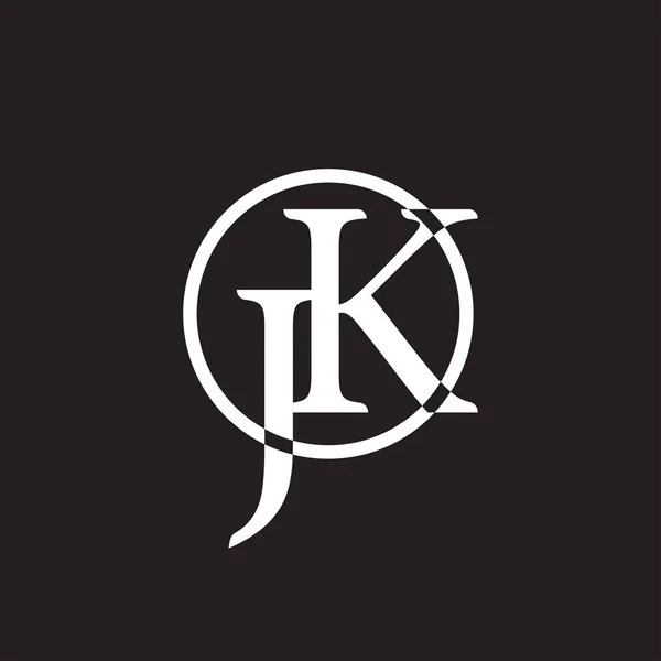 Επιστολή jk κύκλο συνδέεται διάνυσμα λογότυπο — Διανυσματικό Αρχείο