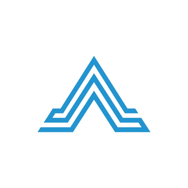 Strepen geometrische driehoek pijl logo vector — Stockvector