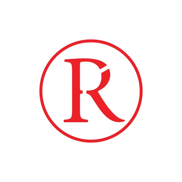 Lettera r semplice cerchio logo vettoriale — Vettoriale Stock