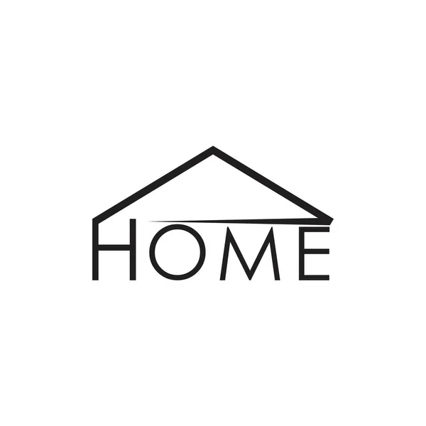 Text Home Dach einfach Logo Vektor — Stockvektor