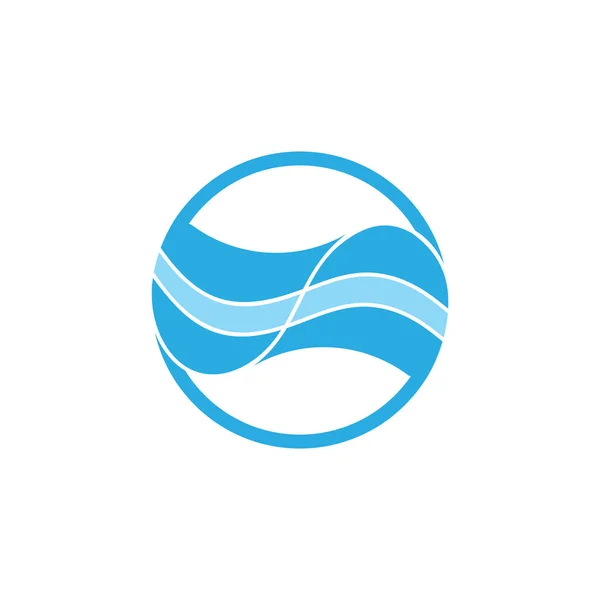 Blu ondulato strisce disegno logo vettore — Vettoriale Stock