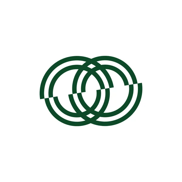 Połączone pierścienie paski wektor geometryczny logo — Wektor stockowy