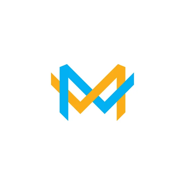 Letter m overlappende kleurrijke logo vector — Stockvector