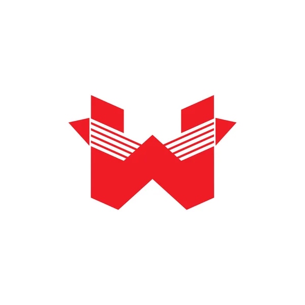 Buchstabe w Streifen geometrische schnelle Pfeil Logo Vektor — Stockvektor