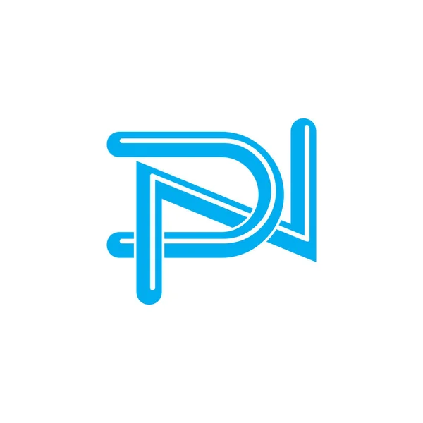 Letter pn stripes linked logo vector Stock Illustration