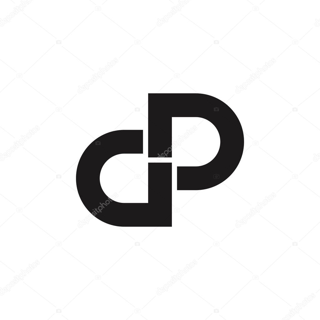 letter dp geometric line logo vector