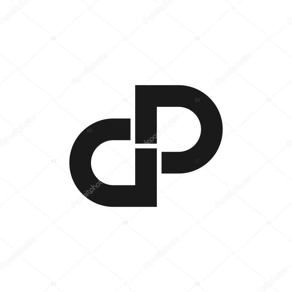 Letter dp geometric line logo vector