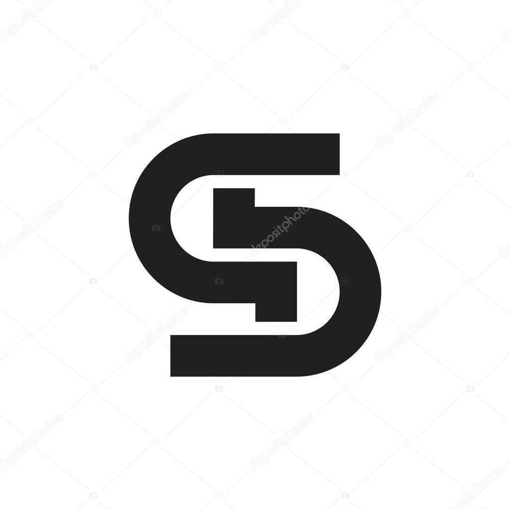 Letter sd geometric linked line logo vector