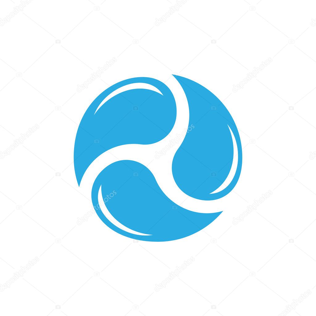 circle motion water rotation logo vector