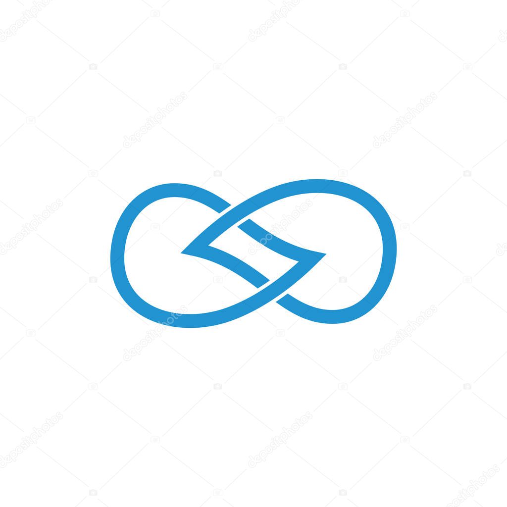 abstract linear linked drop water symbol logo vector