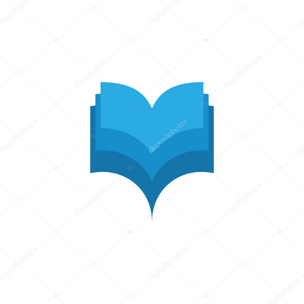 simple gradient book geometric design education logo vector