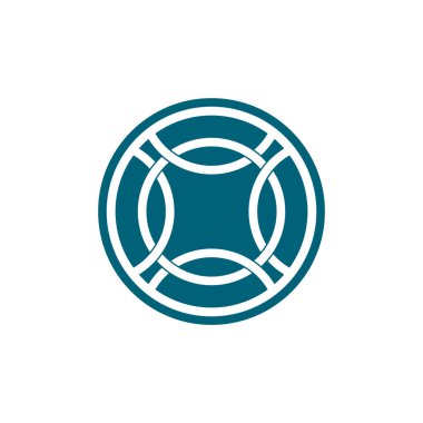 Çember bağlantılı kesişen çizgiler sanat ip logo vektörü