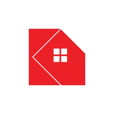 K harfi basit geometrik ev silueti logo vektörü