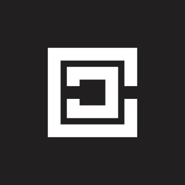 soyut harf cc kare geometrik logo