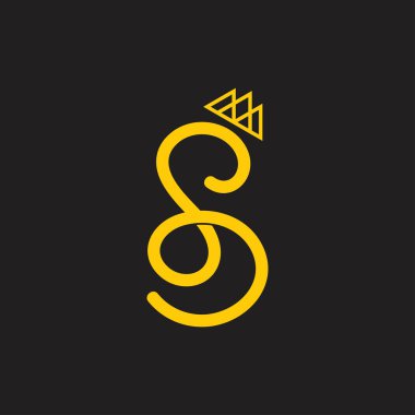 Sd daire doğrusal logo vektörü harfleri