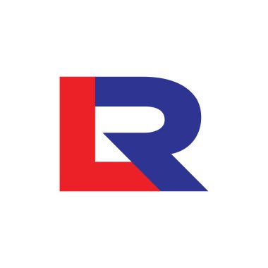 harfler LR basit bağlantılı geometrik kare logosu