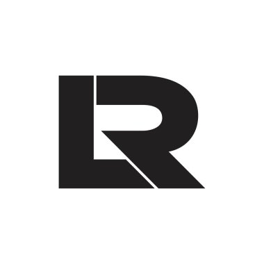 harfler LR basit bağlantılı geometrik kare logosu