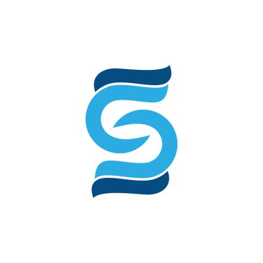 c harfleri bağlı dalgalı logo vektörü