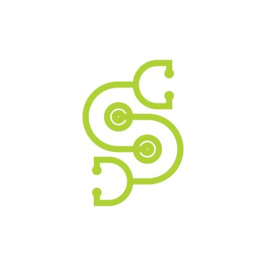 Sc steteskop tıbbi logo vektörü