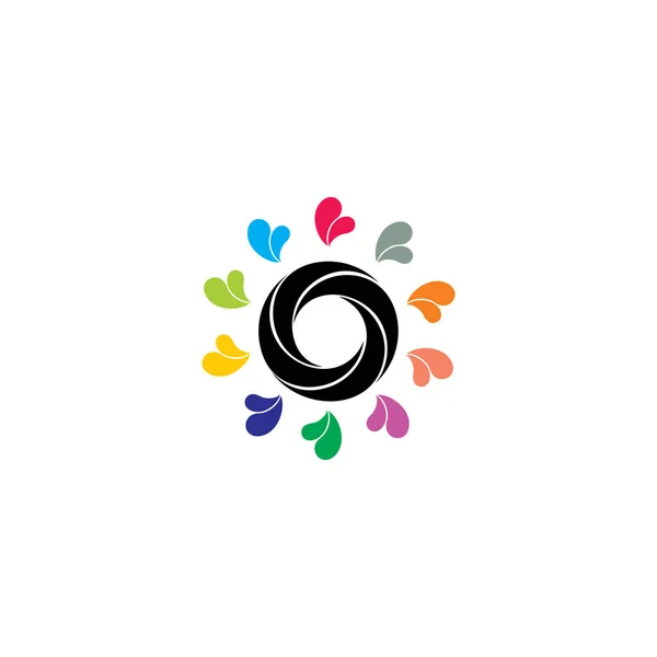 Kolorowe kolory wody prosty wektor logo koła — Wektor stockowy