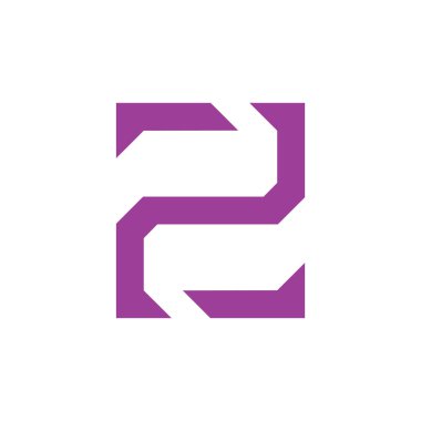 iki numaralı geometrik çizgi logo vektörü